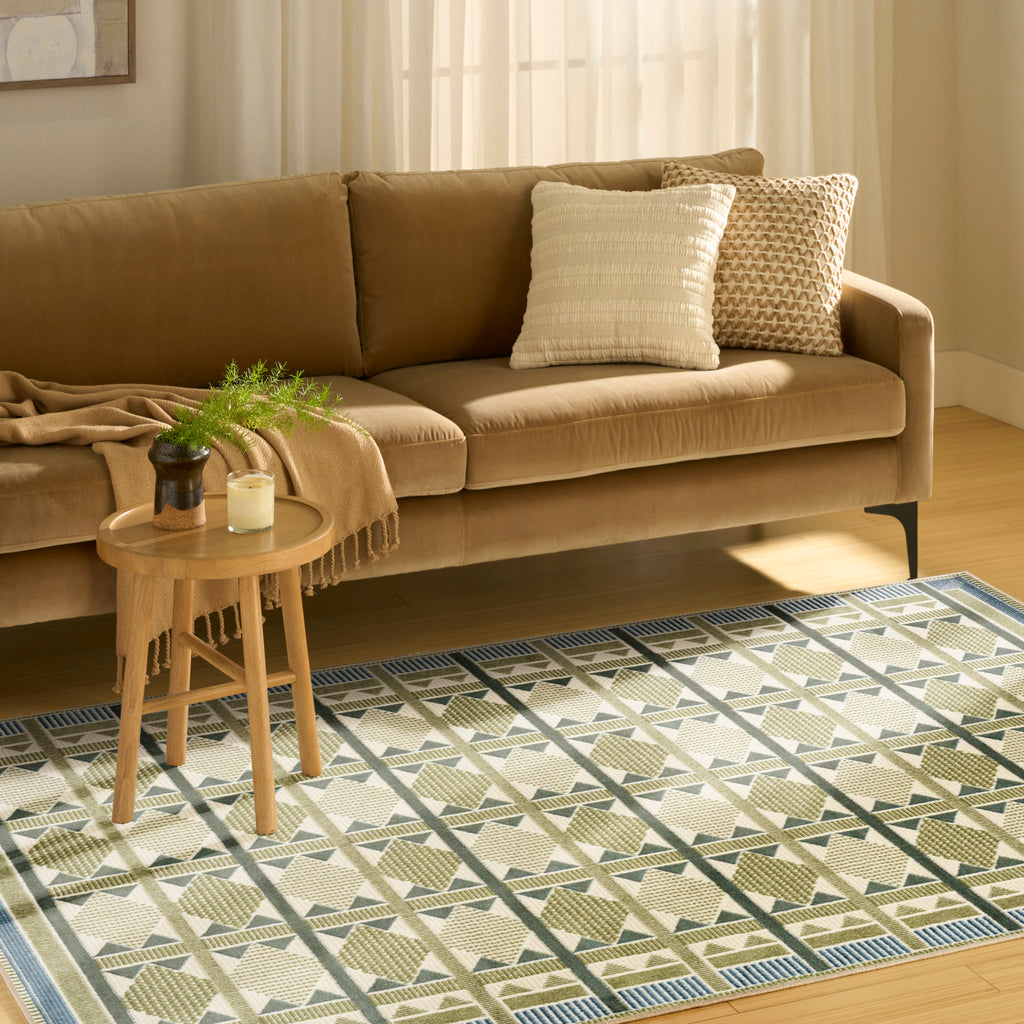 nourison nordic nrc06 green blue rug