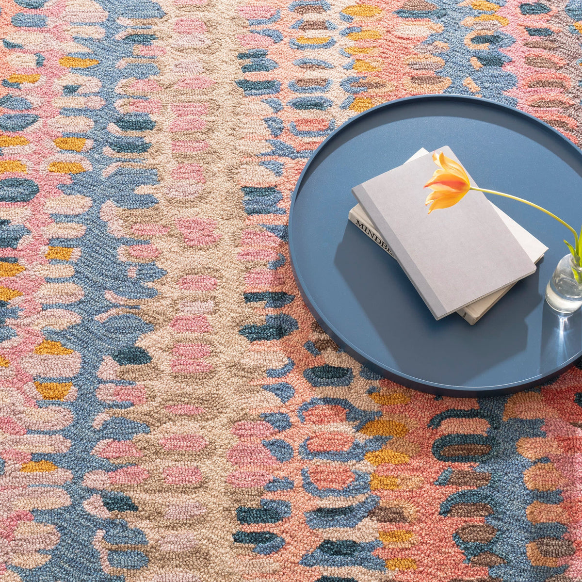 dash albert paint chip da1832 coral hand hooked wool rug
