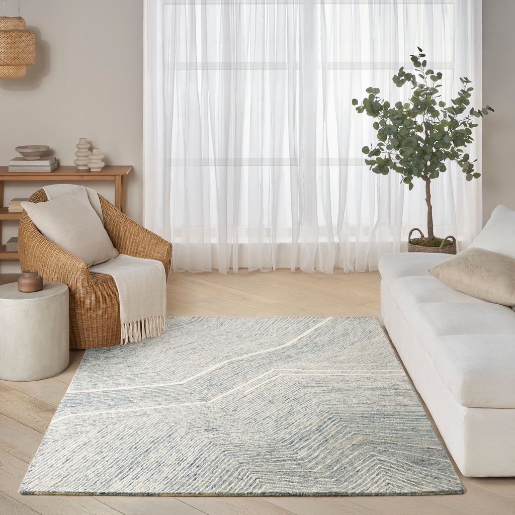 nourison pure angles ang01 ivory blue rug