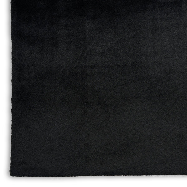 nourison soft plush rabbit fur sff01 black rug