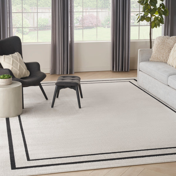 nourison nourison essentials nre02 ivory black rug
