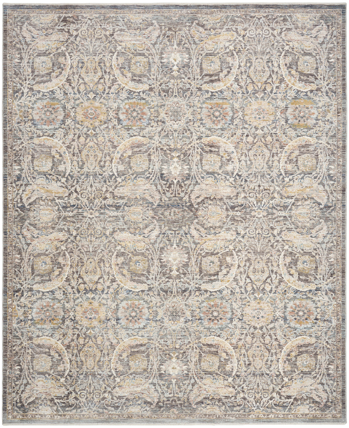 nourison antique fusion anf03 charcoal multicolor rug