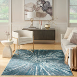 nourison ambiance ami01 blue silver rug