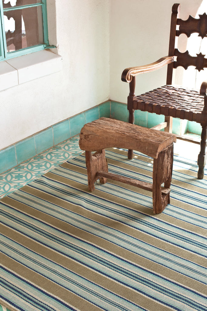 dash albert blue heron stripe rp41 multi rug