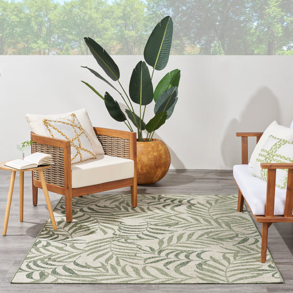nourison garden oasis goa01 ivory green rug