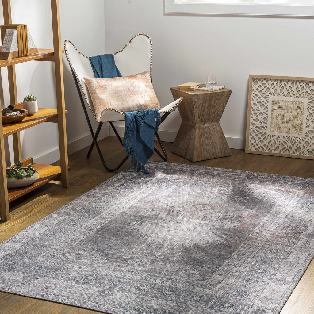 Hauteloom Eadestown EADE Charcoal Machine Made Chenille-Polyester Rug