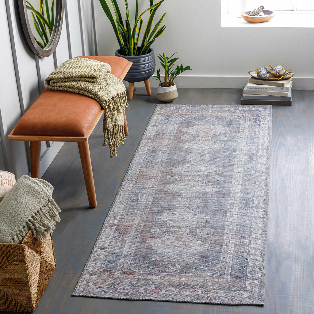 Hauteloom Eadestown EADE Charcoal Machine Made Chenille-Polyester Rug