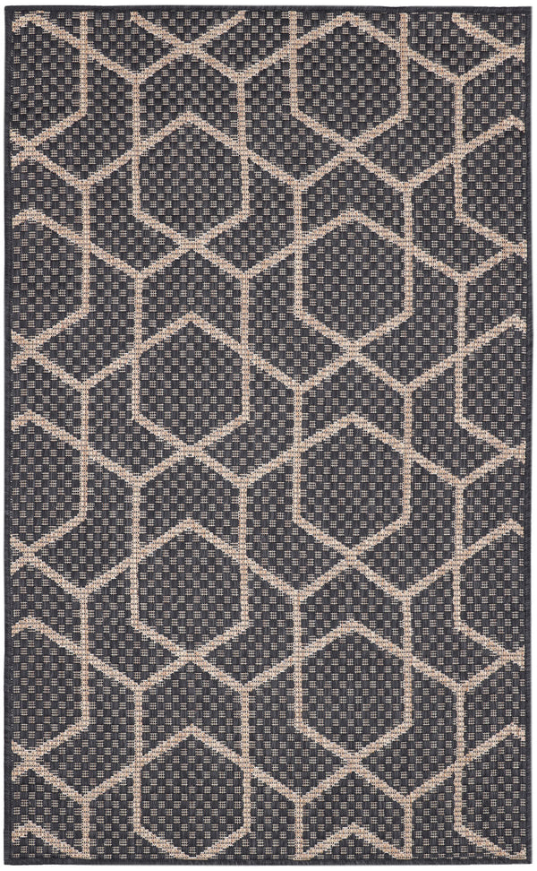 nourison horizon indoor outdoor hoz01 charcoal rug