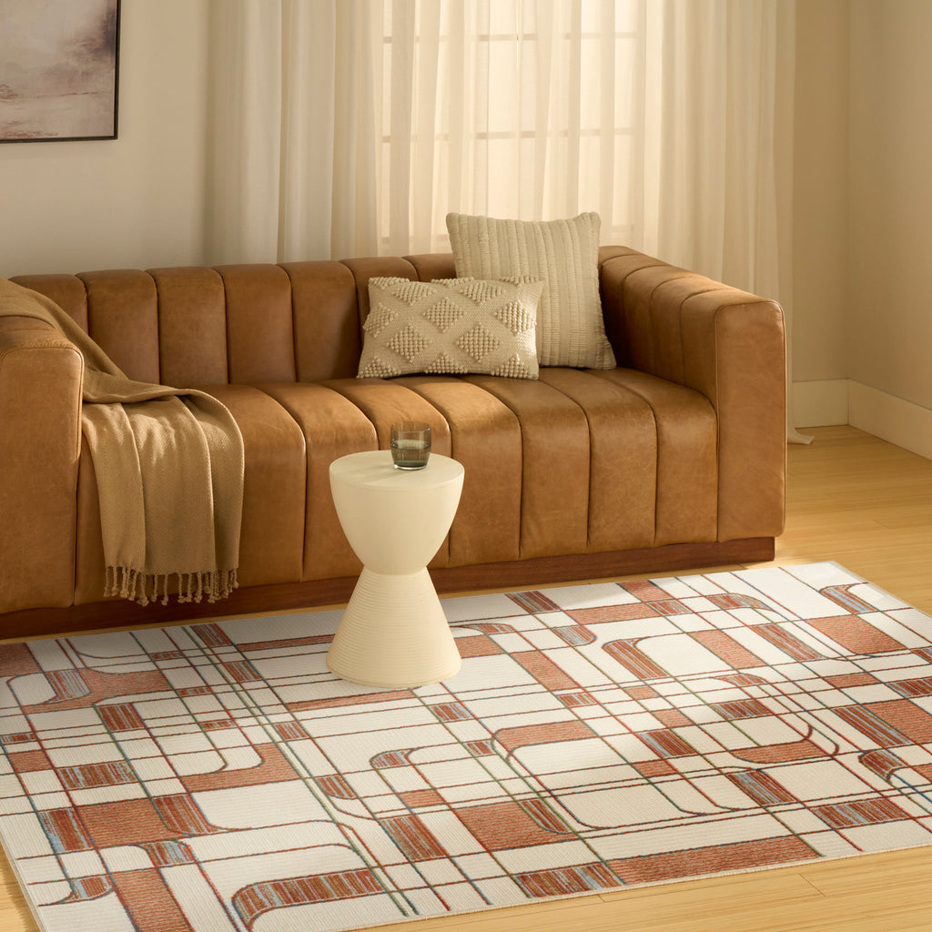 nourison nordic nrc17 ivory rust rug