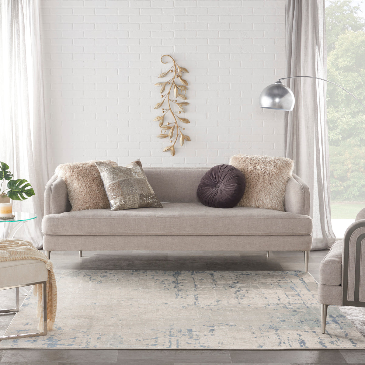 nourison quarry qua01 ivory grey blue rug