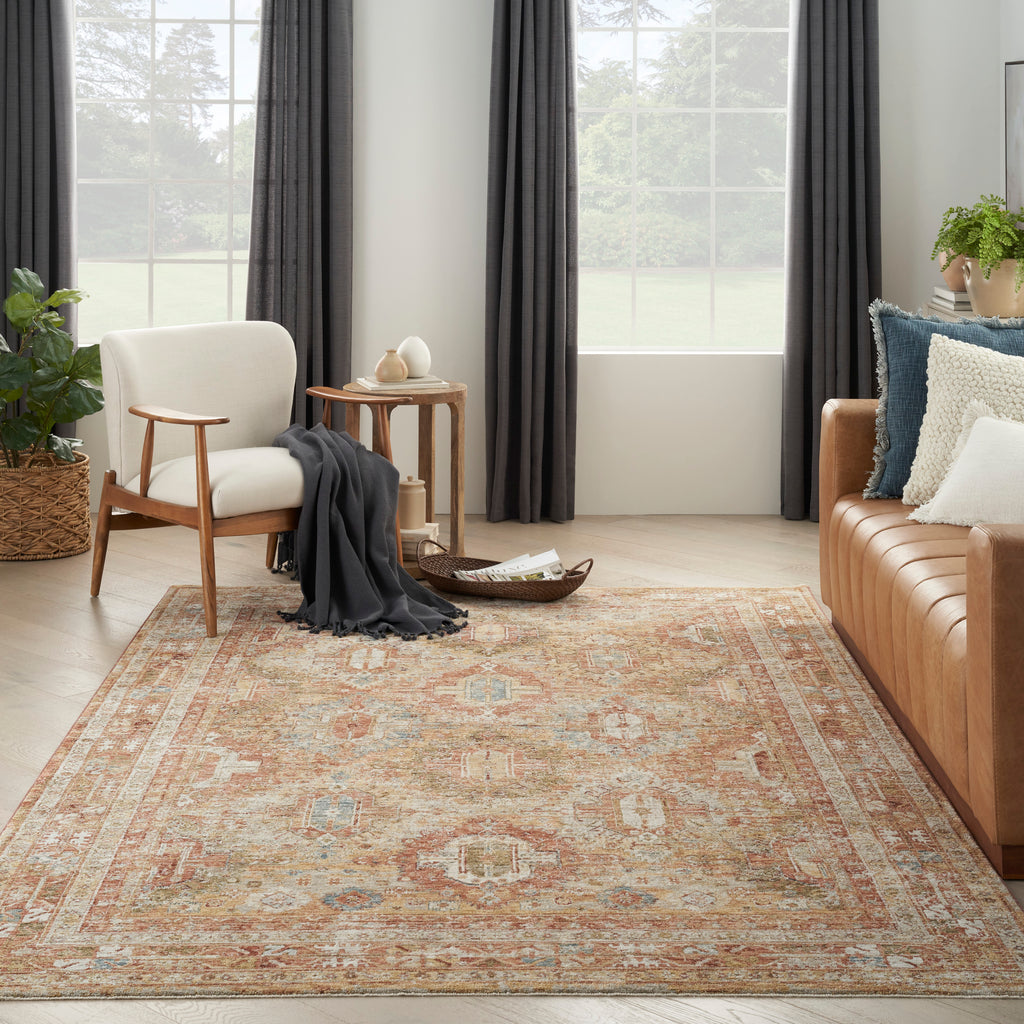 nourison sahar shr01 rust rug