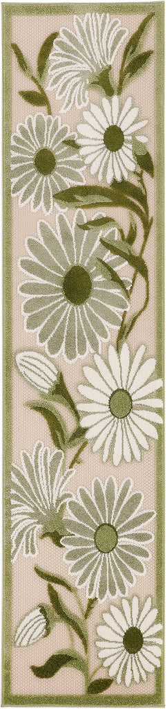 nourison aloha alh33 ivory green rug