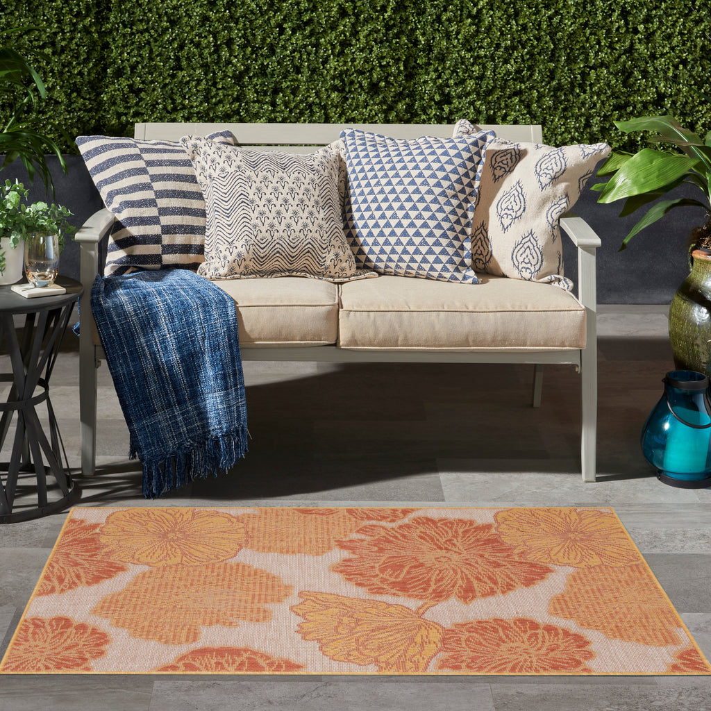 nourison garden oasis goa04 coral rug