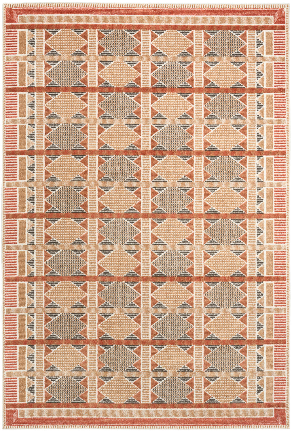 nourison nordic nrc06 rust multicolor rug