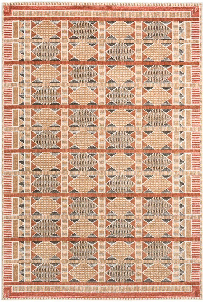 nourison nordic nrc06 rust multicolor rug