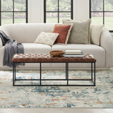 nourison quarry qua01 beige blue rust rug