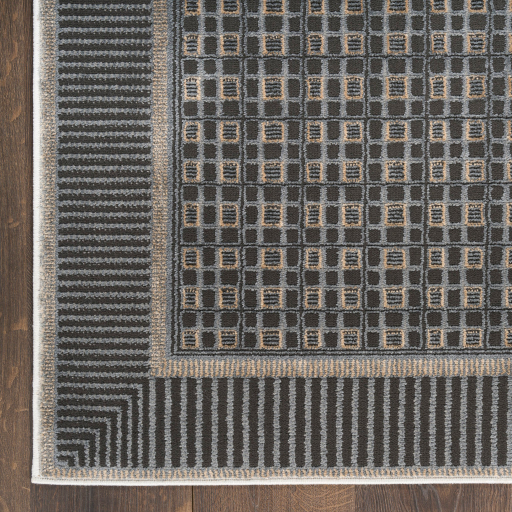 nourison nordic nrc03 black taupe rug