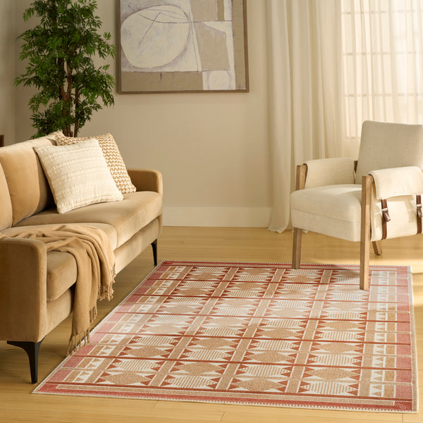nourison nordic nrc06 rust rug