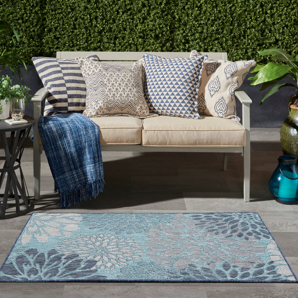 nourison garden oasis goa06 navy rug