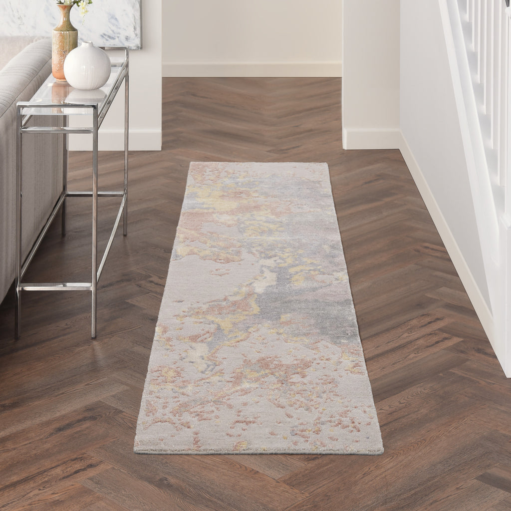 nourison silk shadows sha20 silver rug