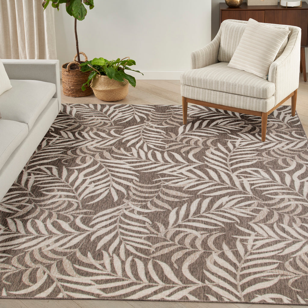 nourison garden oasis goa01 mocha rug