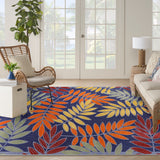 nourison aloha alh18 navy multicolor rug