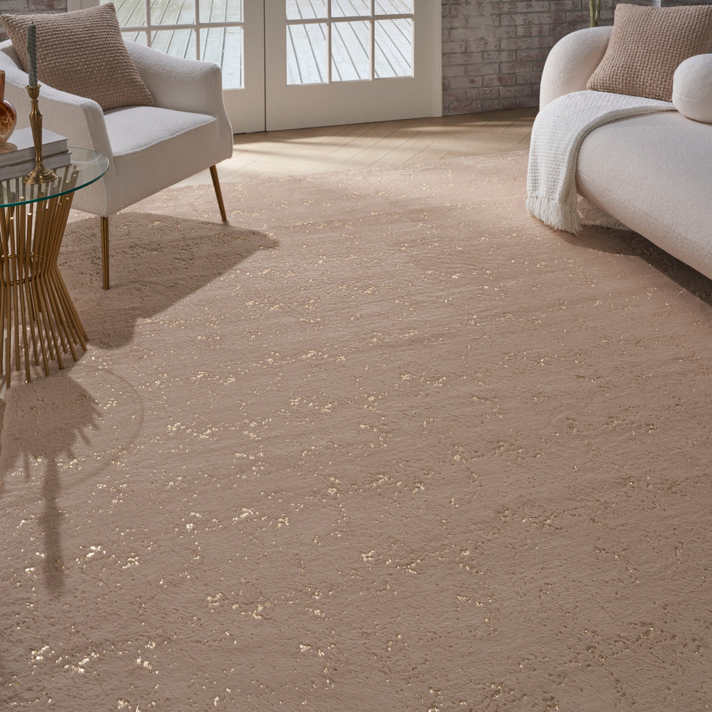 nourison cozy shimmer csh01 beige gold rug