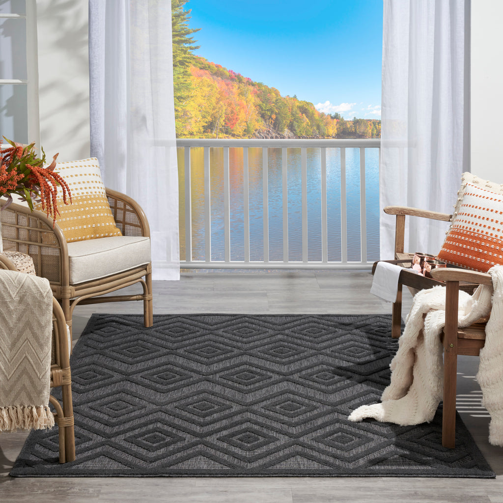 nourison versatile nrv01 charcoal black rug