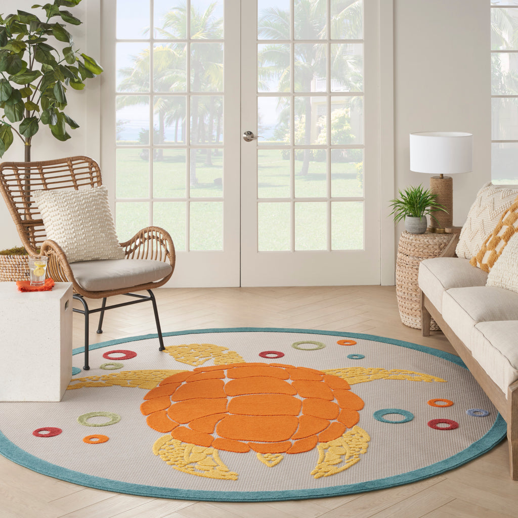 nourison aloha alh27 teal multi rug