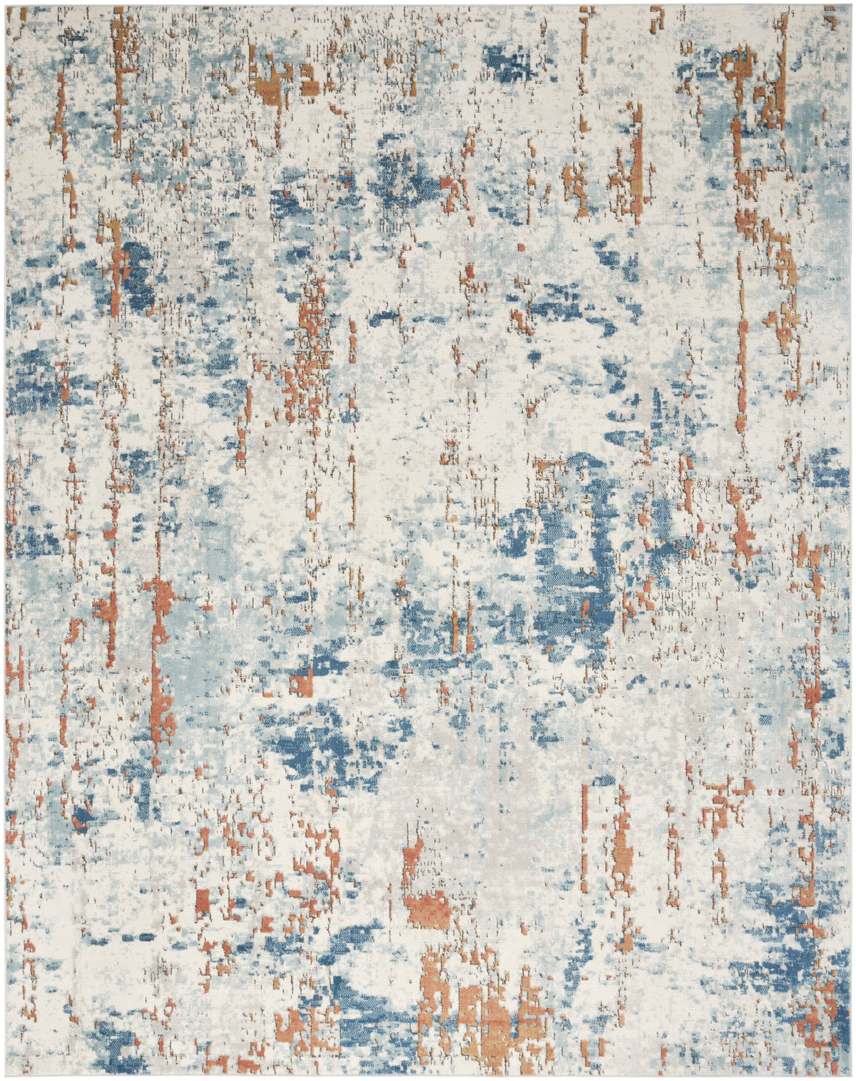 nourison quarry qua01 beige blue rust rug