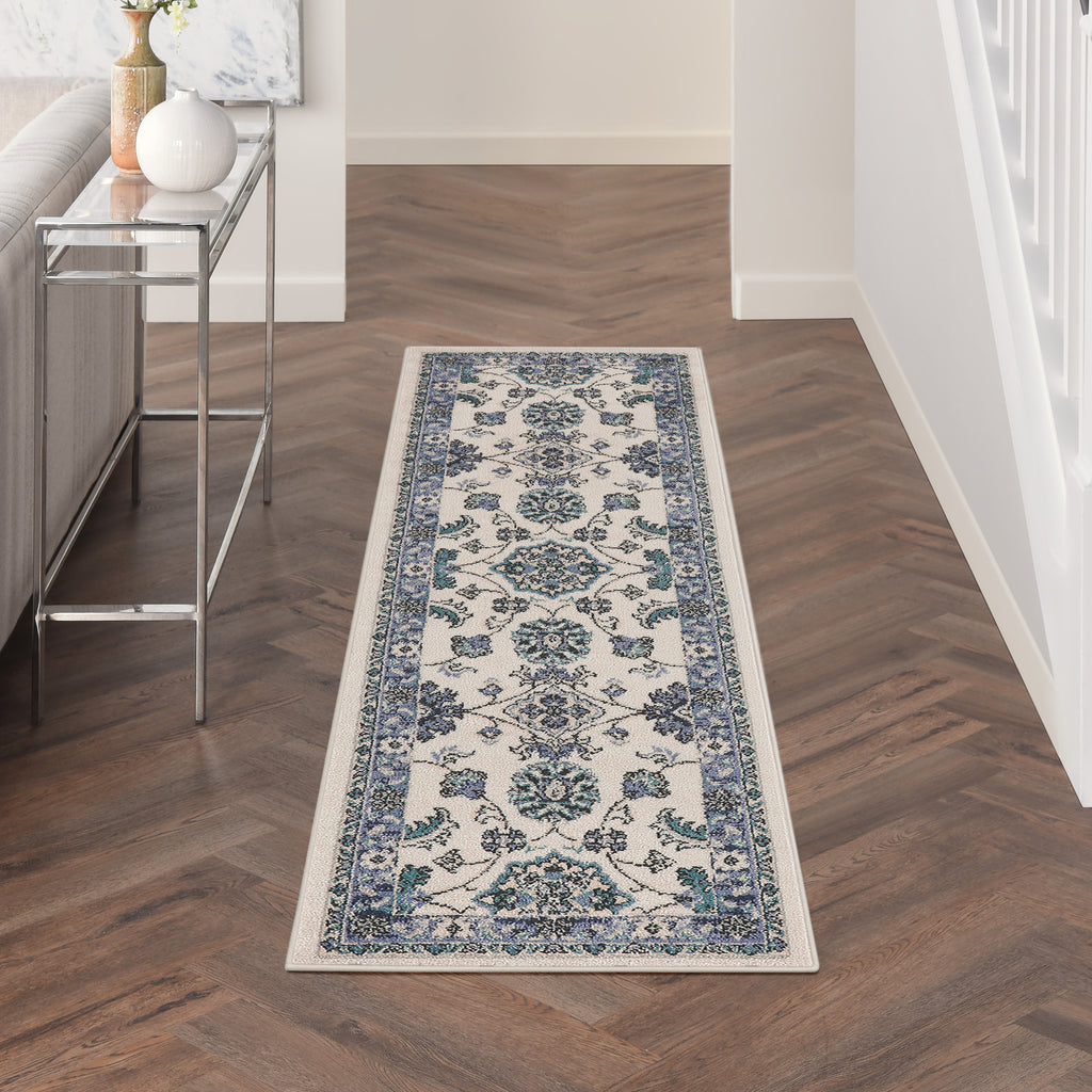 nourison nourison essentials nre05 ivory blue rug