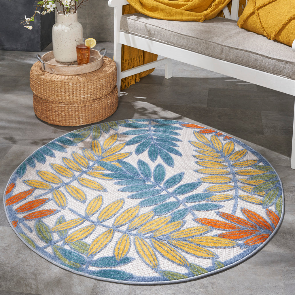 nourison aloha alh18 ivory multi rug