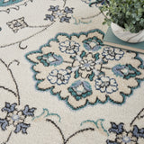 nourison nourison essentials nre05 ivory blue rug