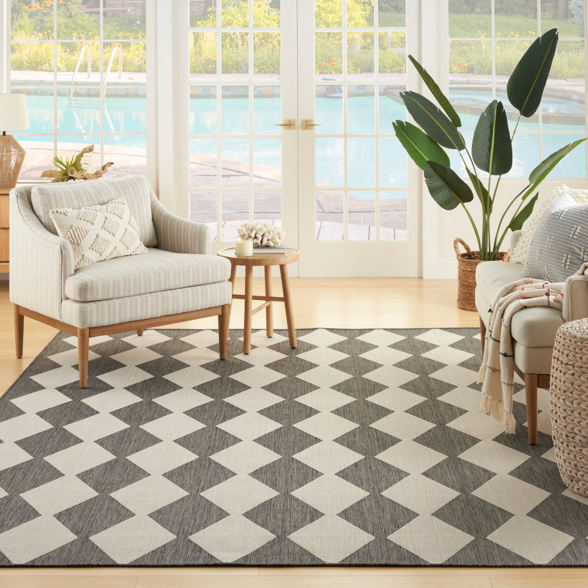 nourison positano pos04 charcoal rug