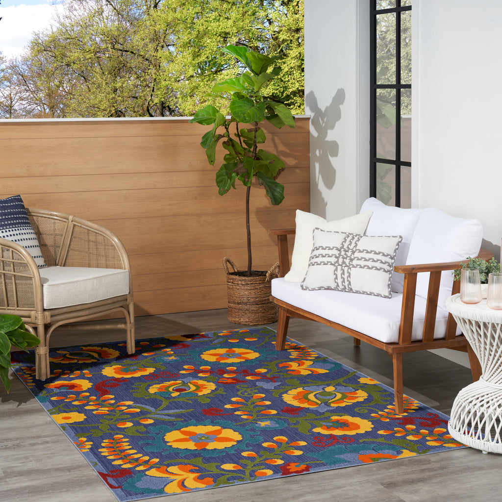 nourison aloha alh17 navy multicolor rug