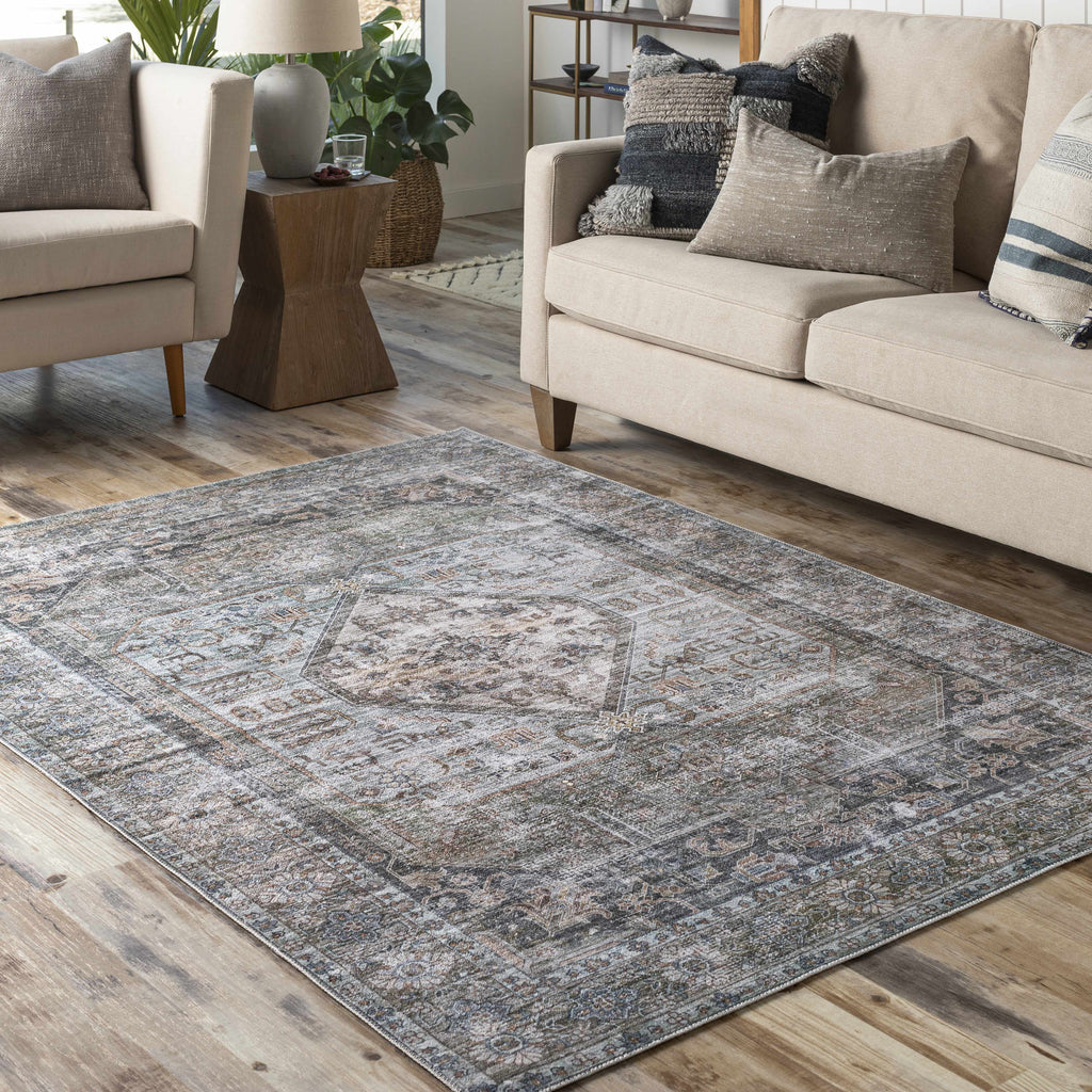 Hauteloom Enlow ENLO Beige Machine Made Polyester Rug