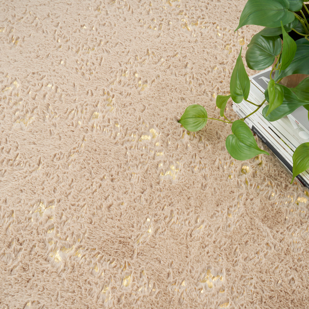 nourison cozy shimmer csh01 beige gold rug