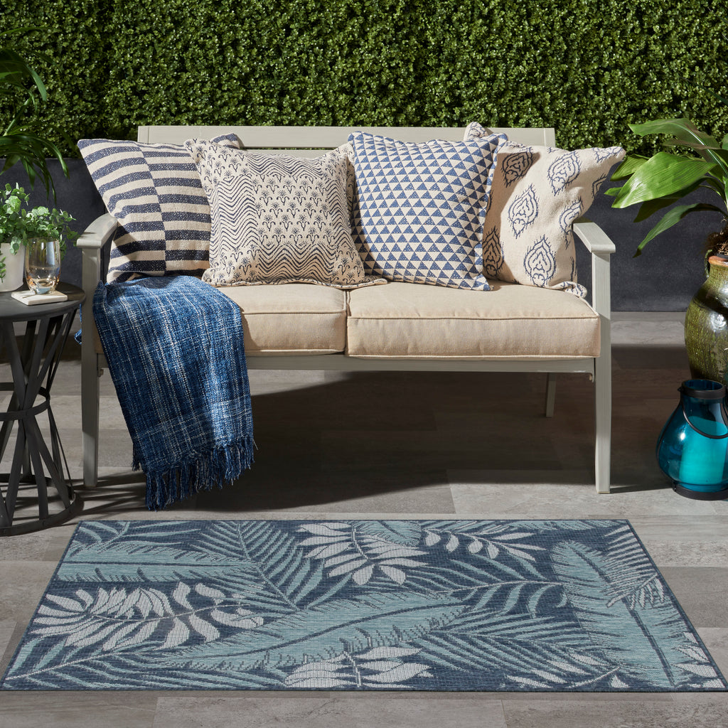 nourison garden oasis goa02 navy rug