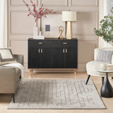 nourison alessia ale01 grey rug