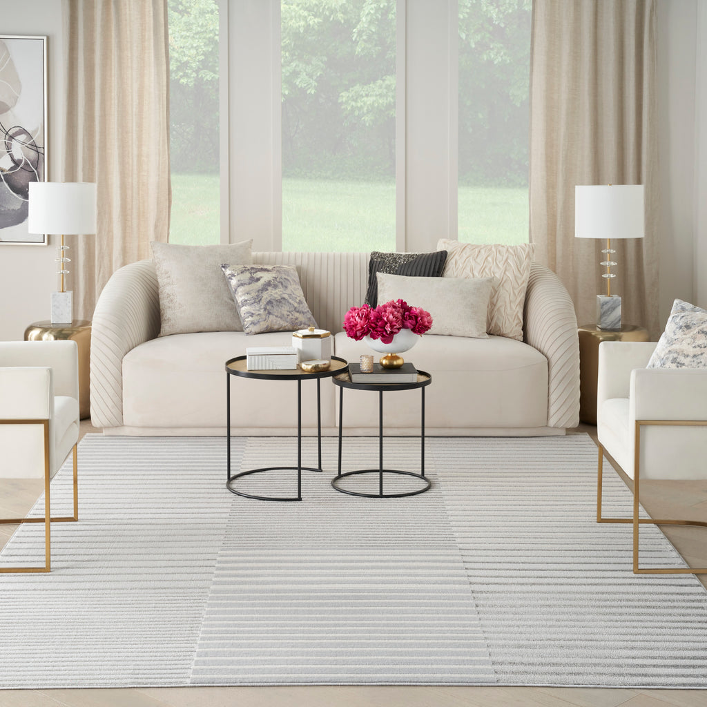 nourison brushstrokes bsk04 silver grey rug