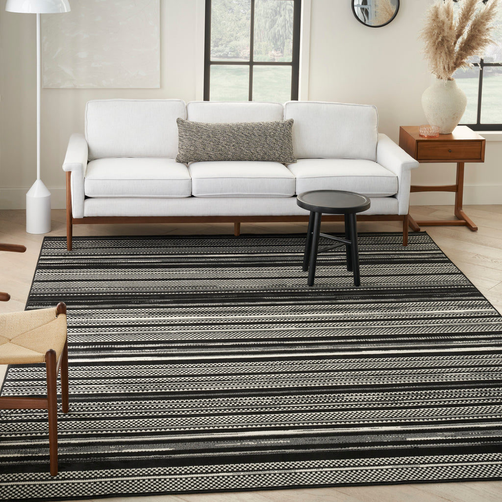 nourison grafix grf41 black white rug