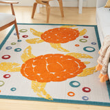 nourison aloha alh27 teal multi rug