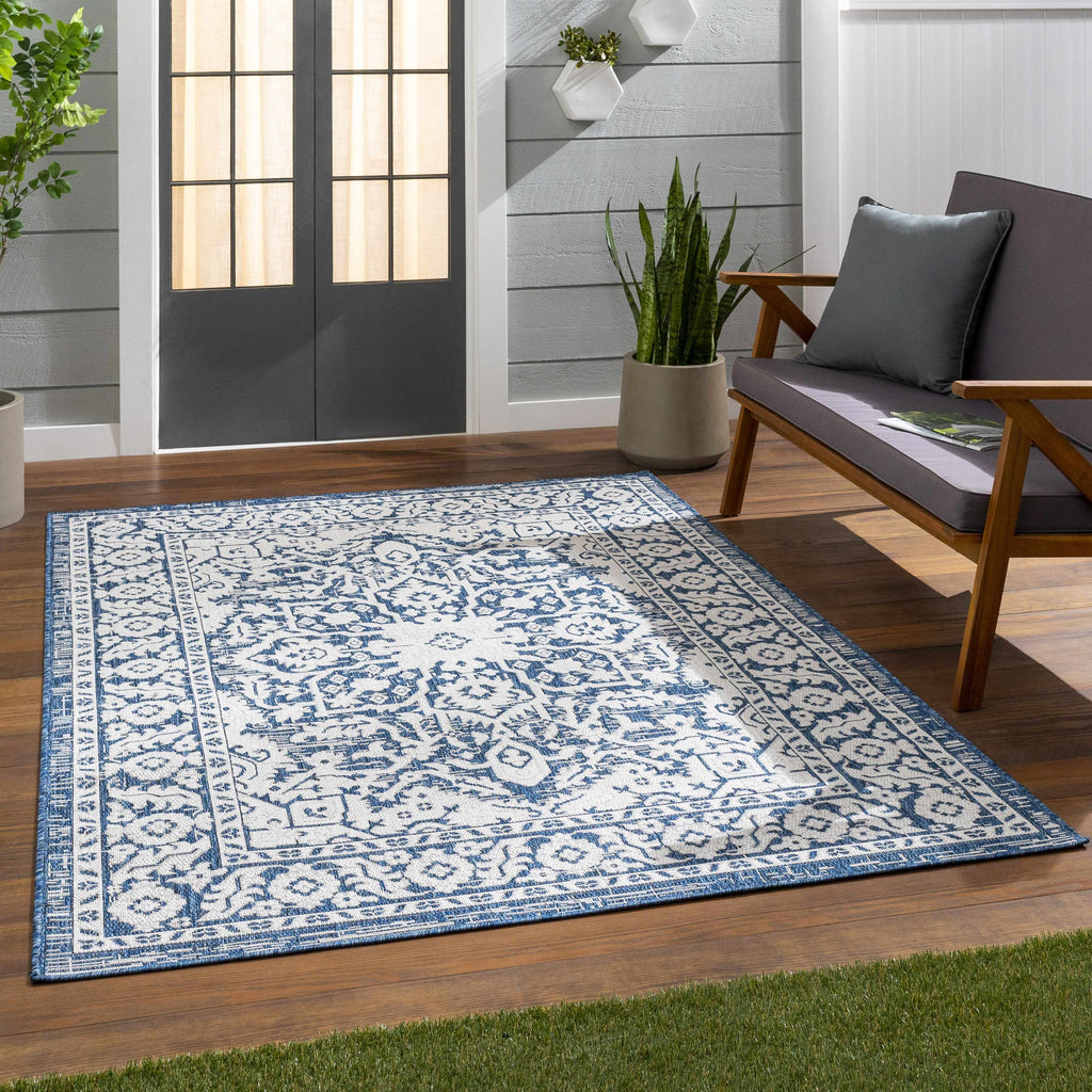 Hauteloom Etoile ETOI Navy Machine Made Polypropylene Rug
