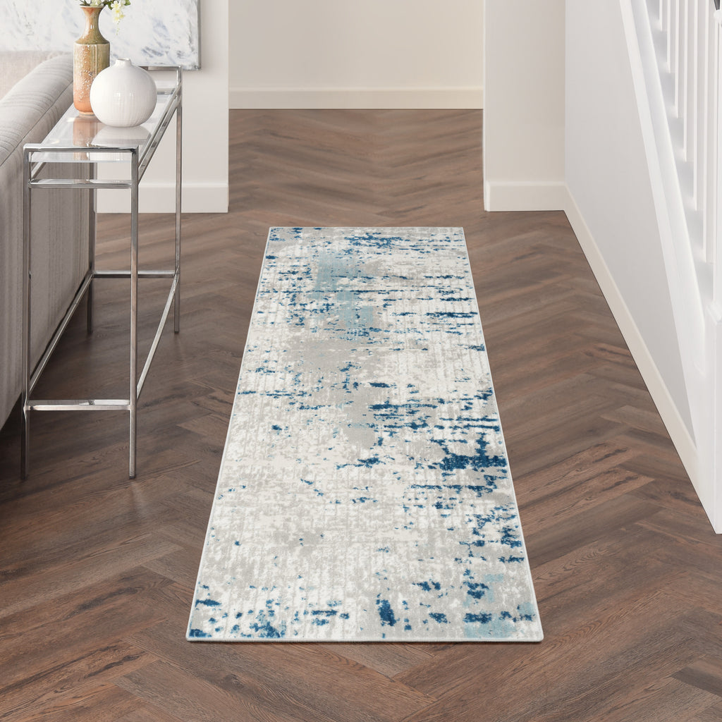 nourison quarry qua01 ivory grey blue rug