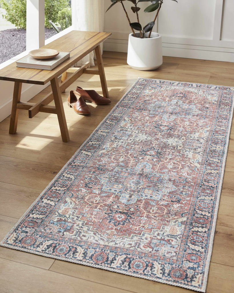 Hauteloom Evony EVO Dusty Coral Machine Made Polyester Rug