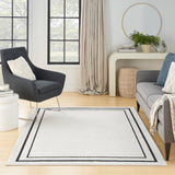 nourison nourison essentials nre02 ivory black rug