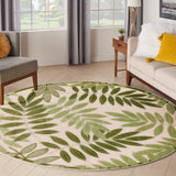 nourison aloha alh18 ivory green rug