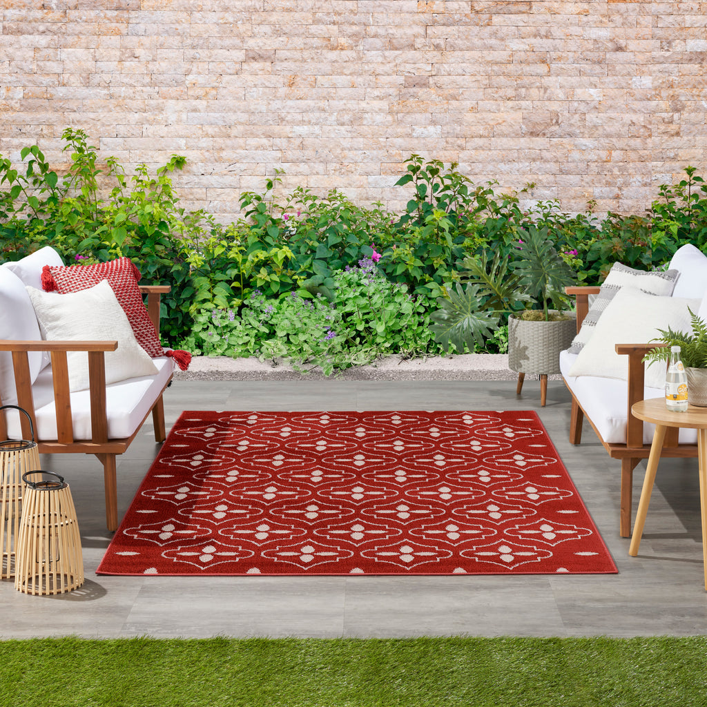 nourison nourison essentials nre04 brick ivory rug