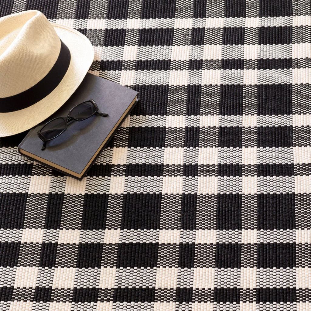 dash albert tattersall da982 black rug
