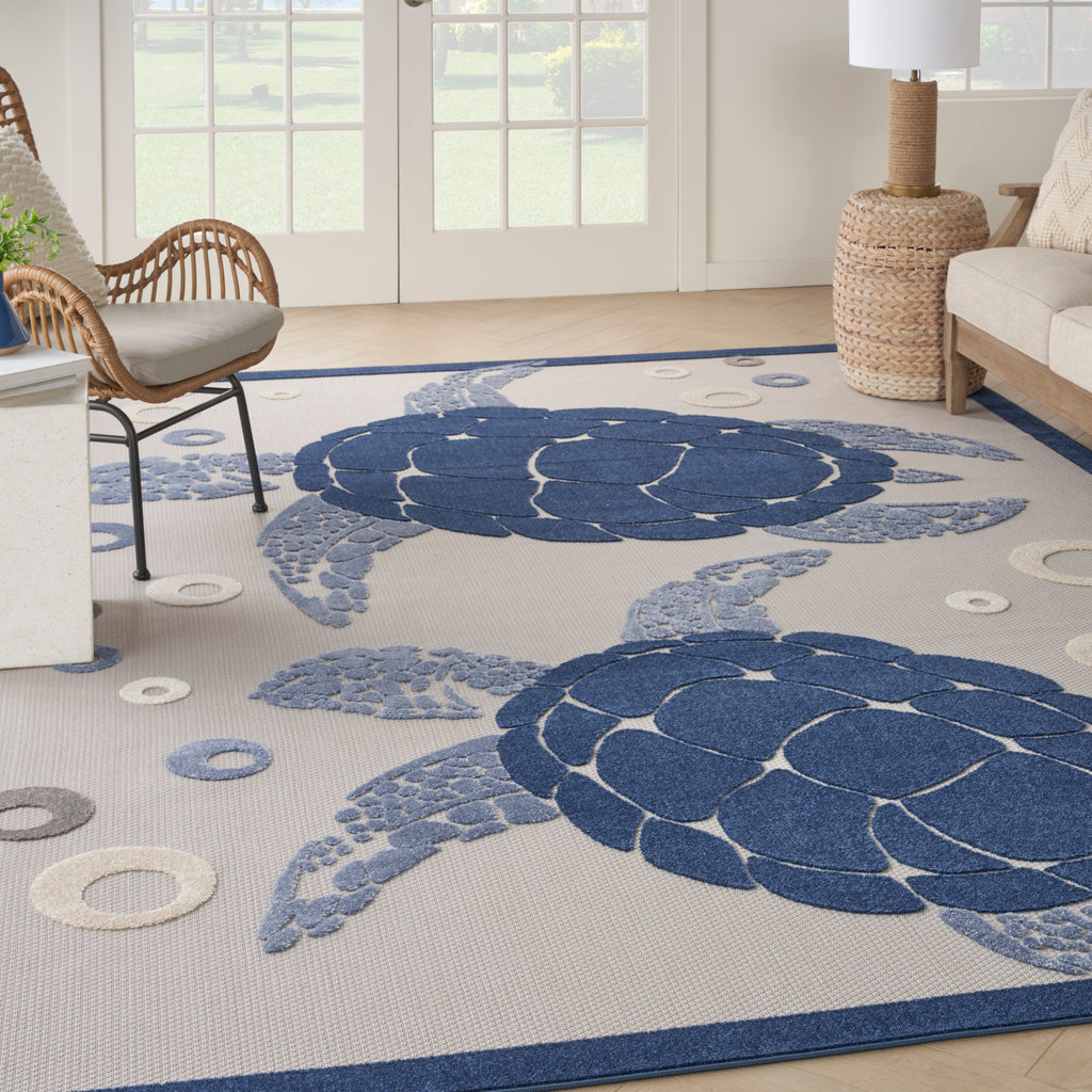 nourison aloha alh27 navy blue rug